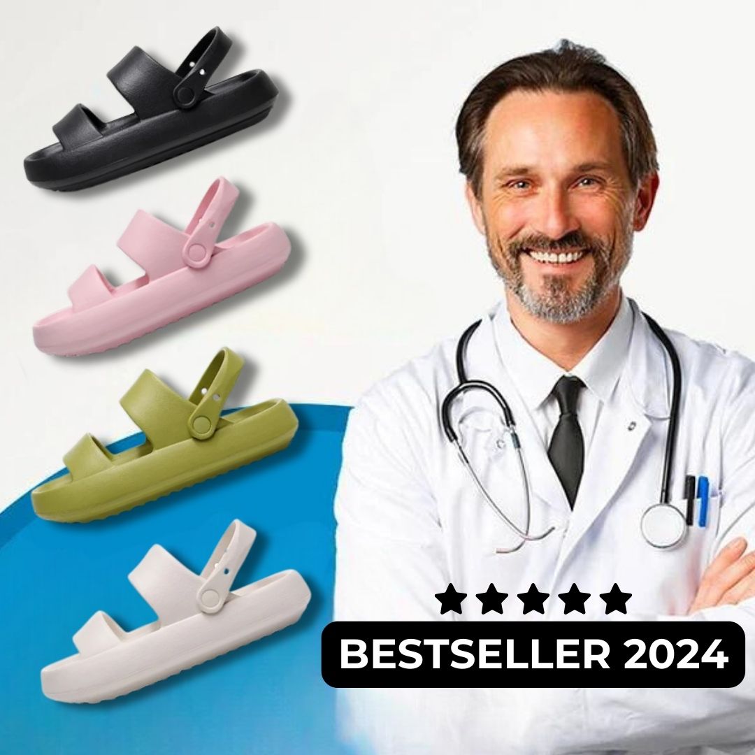 Ivyshape | Orthopedic Sandals Comfort Plus Slippers with Double Straps Padded, Casual Slip-On Sandals