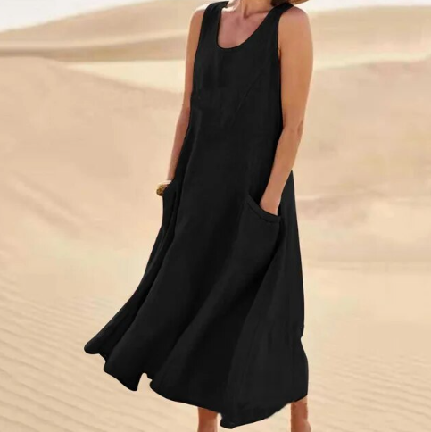 Summer Elegant Midi Pocket Dress | Ideal for Summer