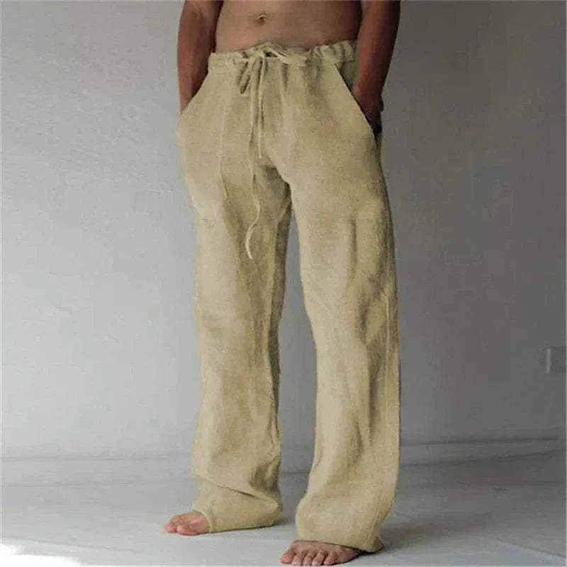 Ivyshape | Men's Baggy Linen Pants