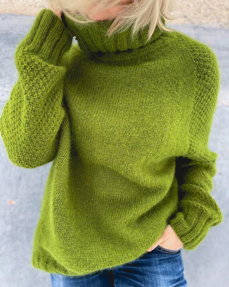 Ivyshape | Turtle-Neck Oversized Sweater