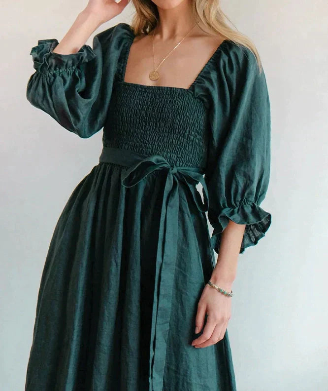 Ruffled Lantern Sleeves Multi-wear Dress