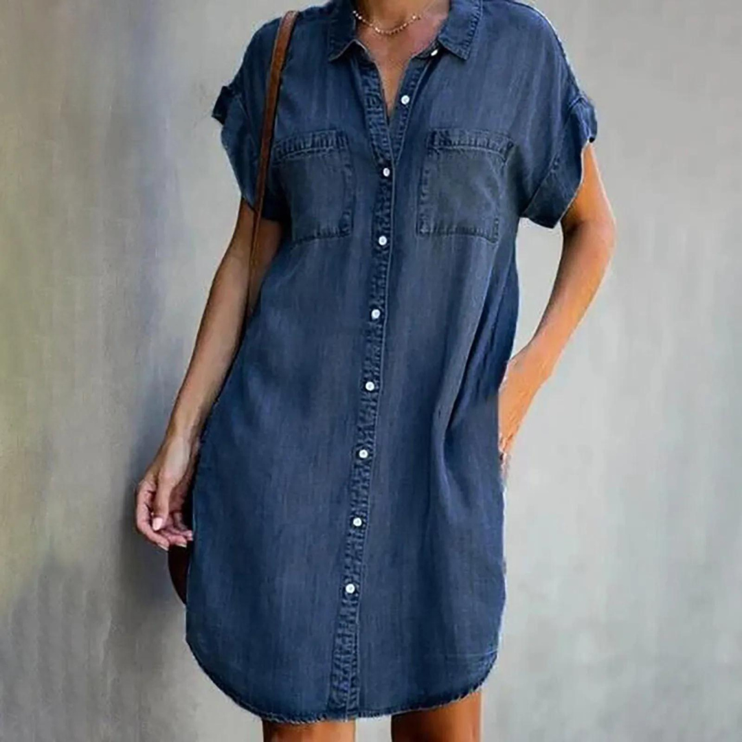 IvyShape | Elegant Denim Dress