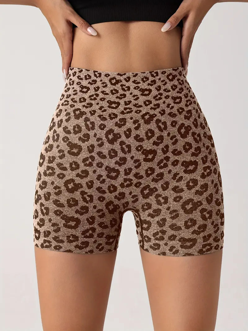 Ivyshape | Seamless Shorts with Leopard Print