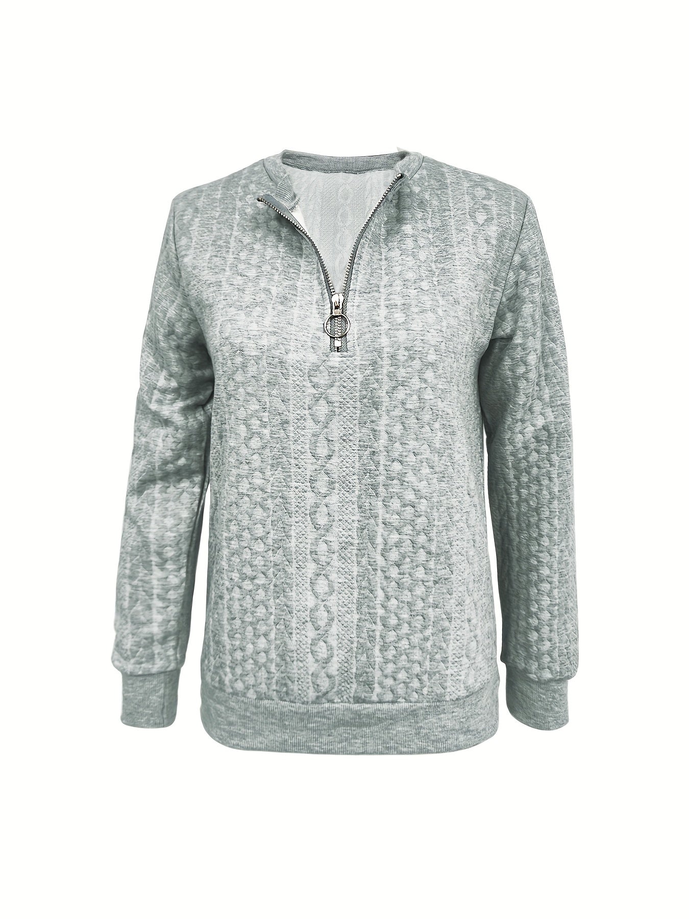 Ivyshape | Women's Textured Relaxed Half Zip Sweater (Autumn)