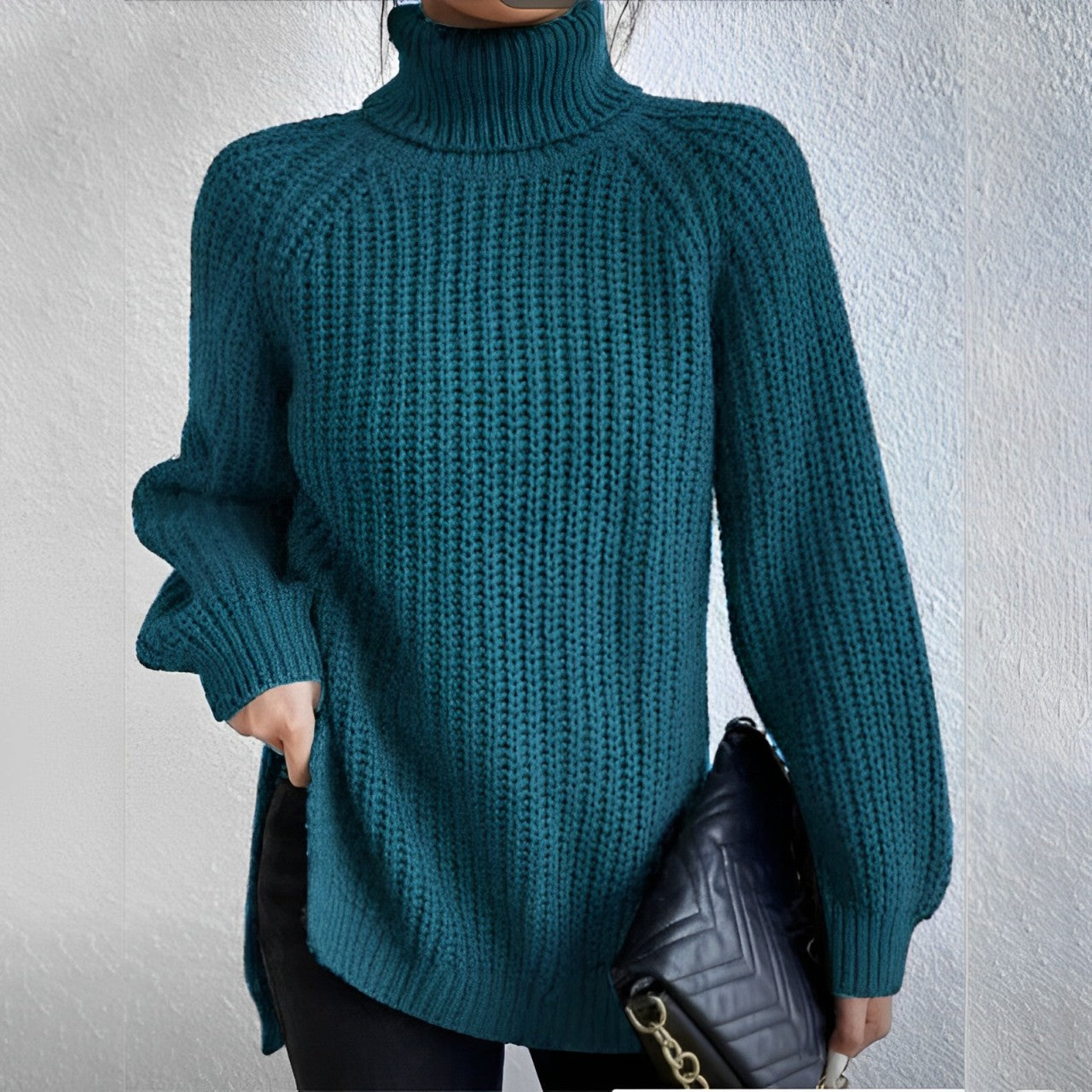 Ivyshape | Thick Turtleneck Sweater Made Of Cotton