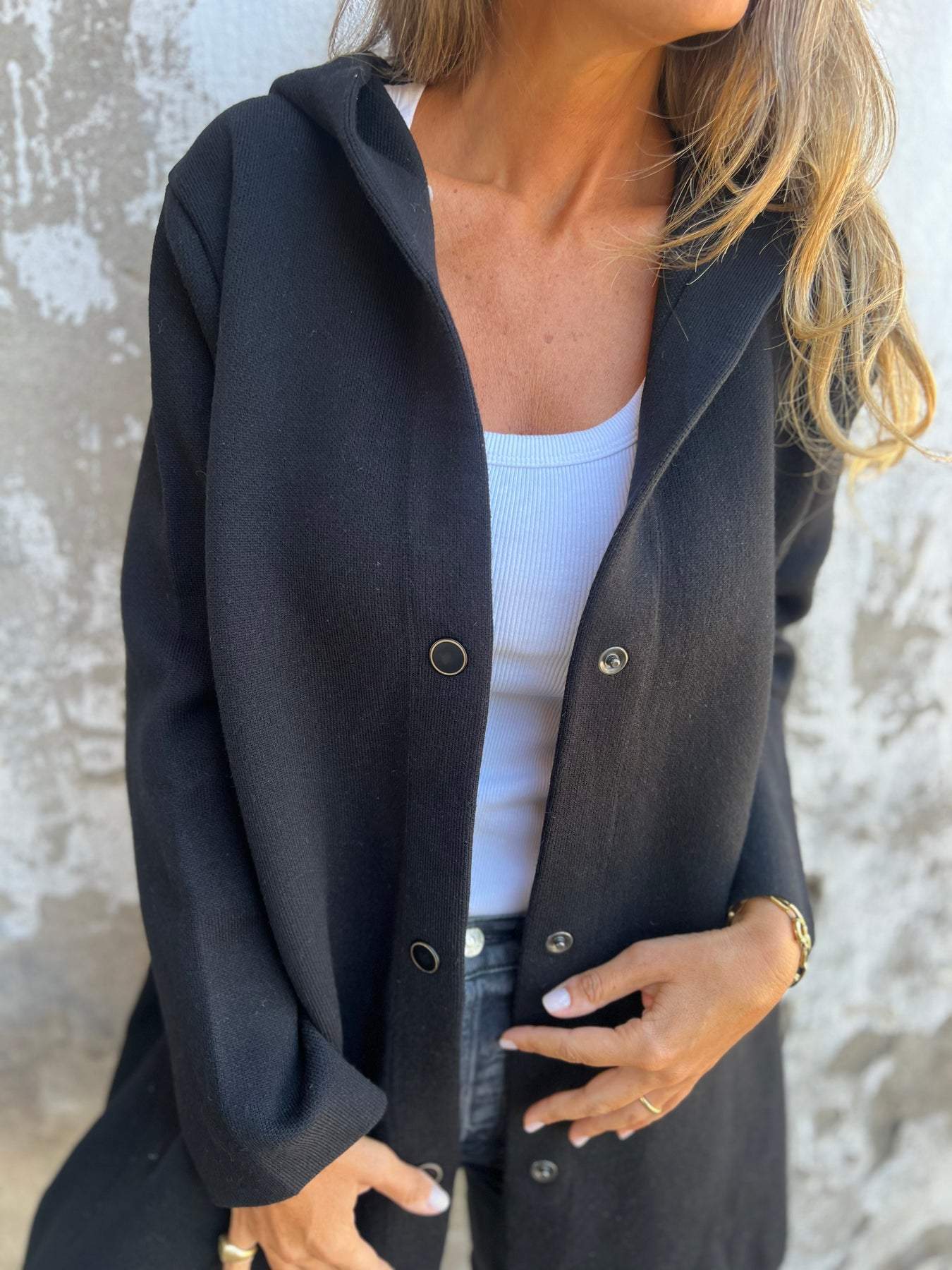 Ivyshape | Casual Single-Breasted Blazer with Hood