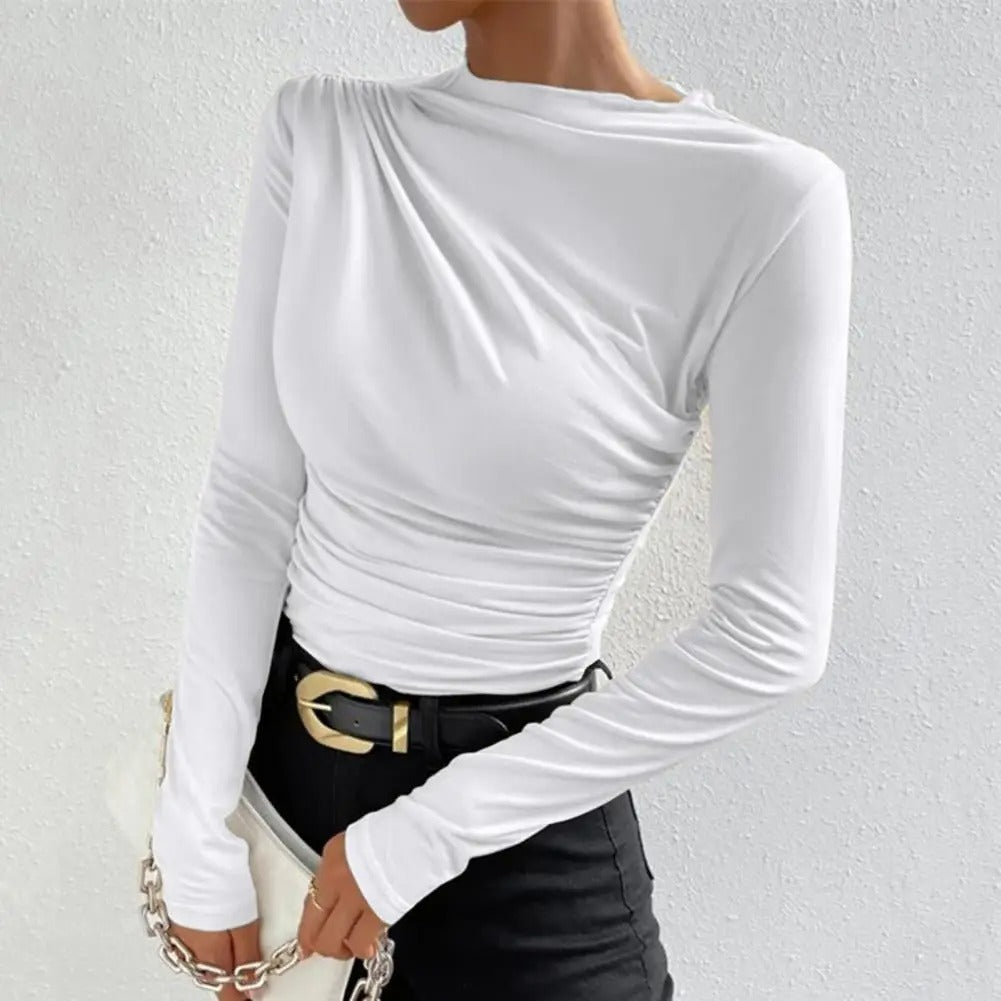 Sleek Long-Sleeve Slim Fit Pullover for Women