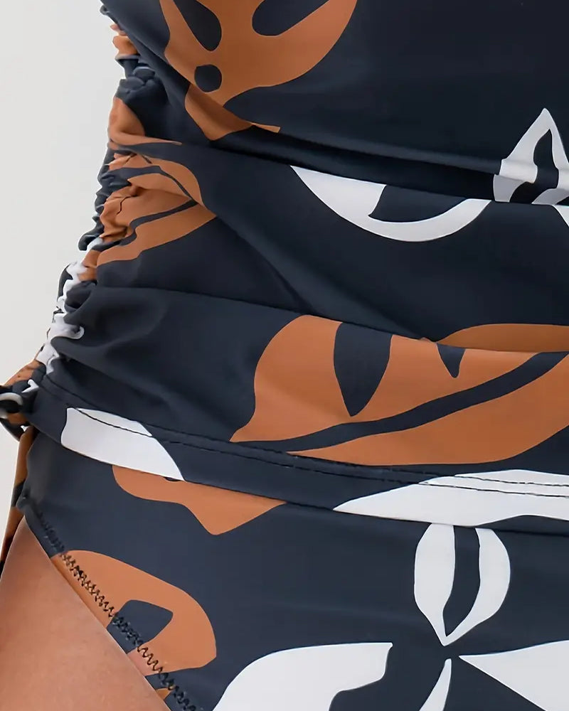 Ivyshape | with Pleated, Backless Leaf Pattern