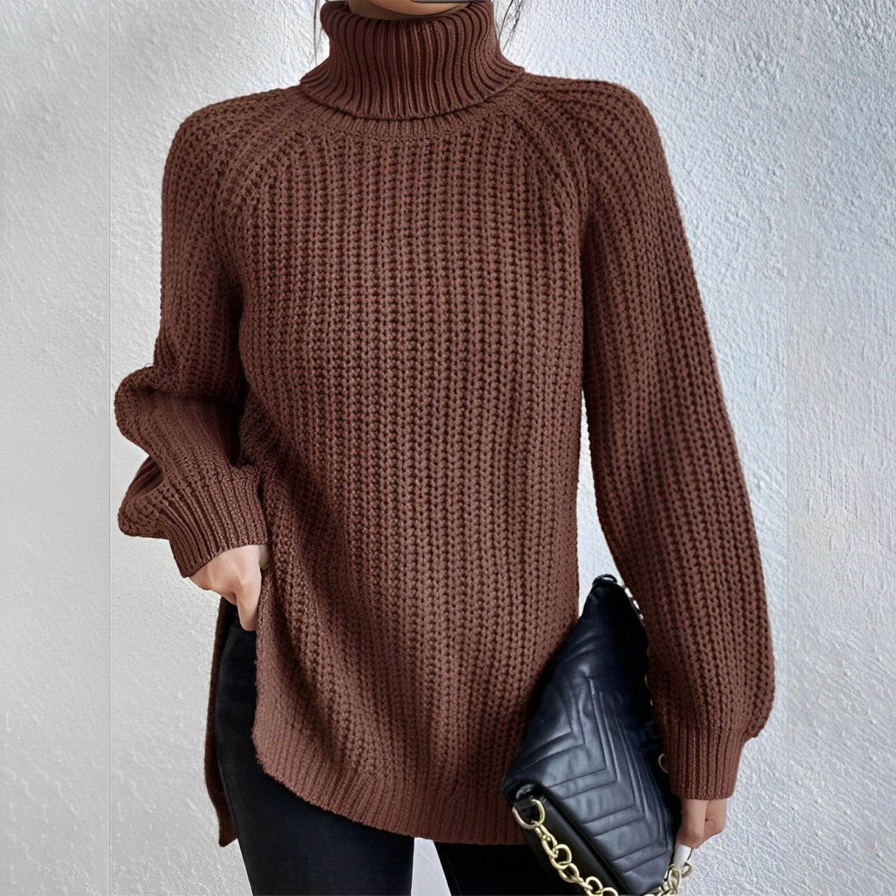 Ivyshape | Thick Turtleneck Sweater Made Of Cotton