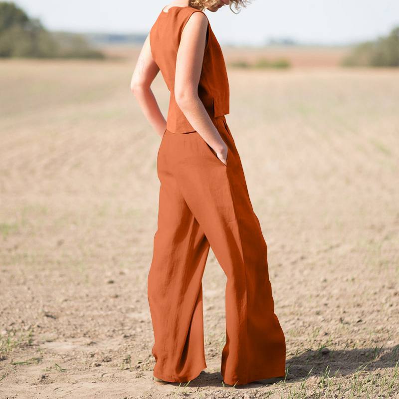 Vest Top + Wide-leg Pants Sets