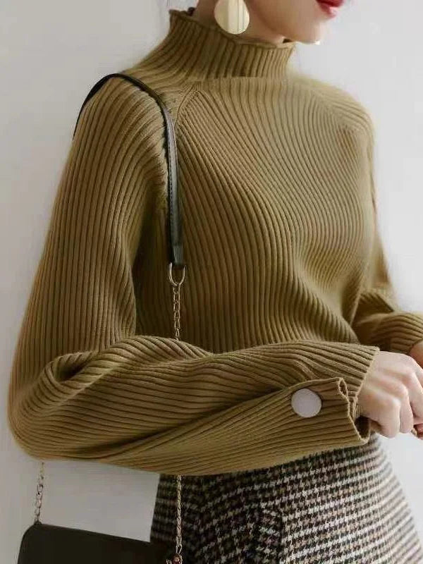 Ivyshape | Warmer Loose Turtleneck Sweater for Women