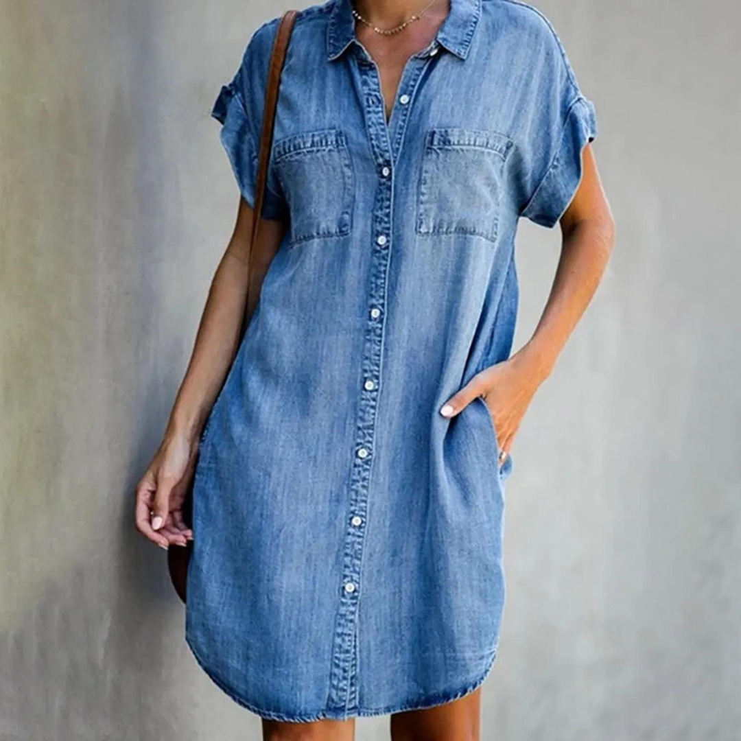 IvyShape | Elegant Denim Dress