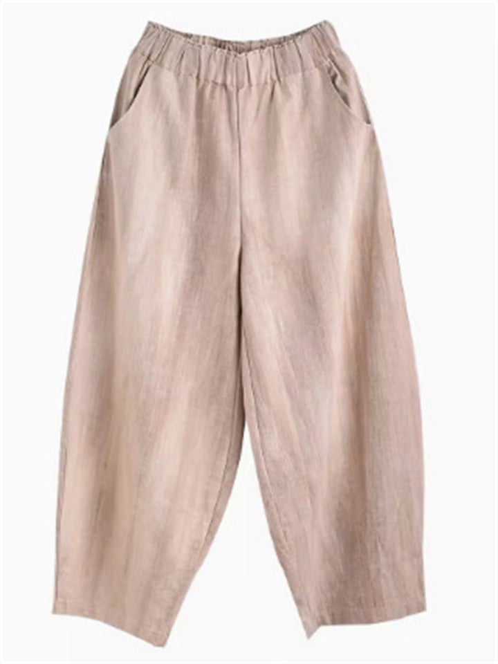 Summer Plain Loose Linen Pants for Women