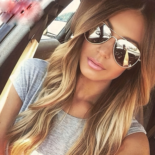 IvyShape | Classic Aviator Sunglasses with Golden Frame for Women