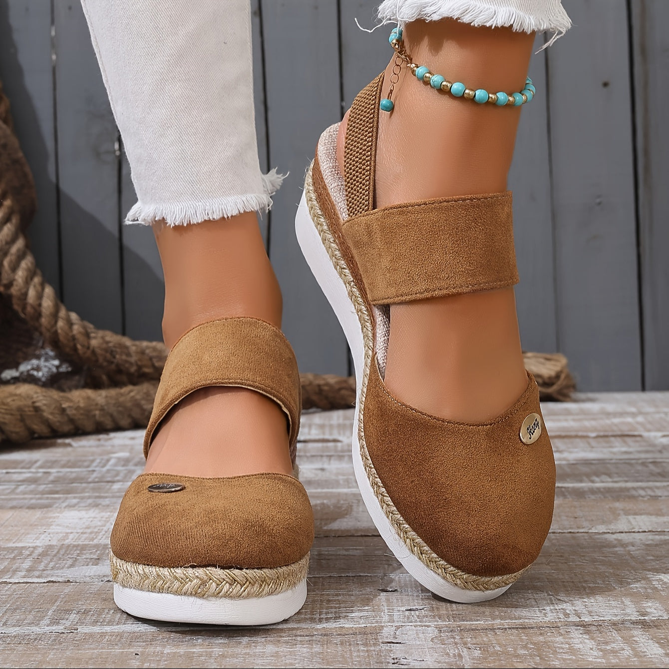 IvyShape | Women’s Sandals On Platform: Non-Slip, Closed Toe, Elastic Strap