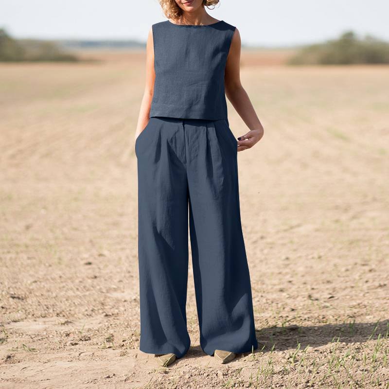 Vest Top + Wide-leg Pants Sets