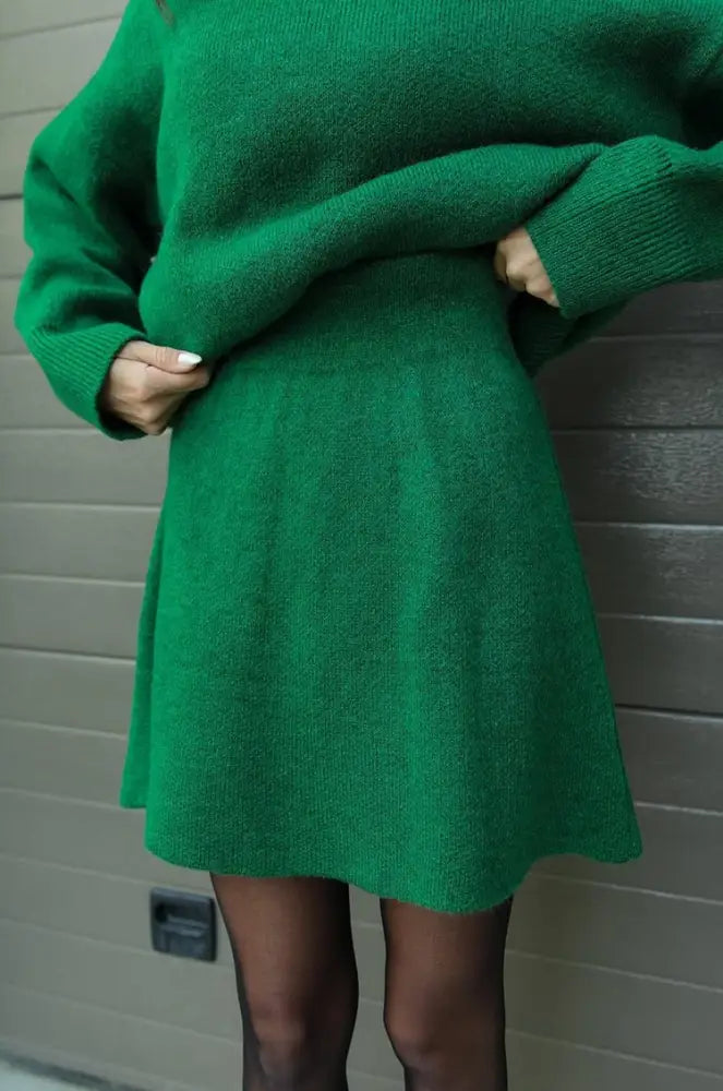 Ivyshape | Knitted Skirt And Sweater Set