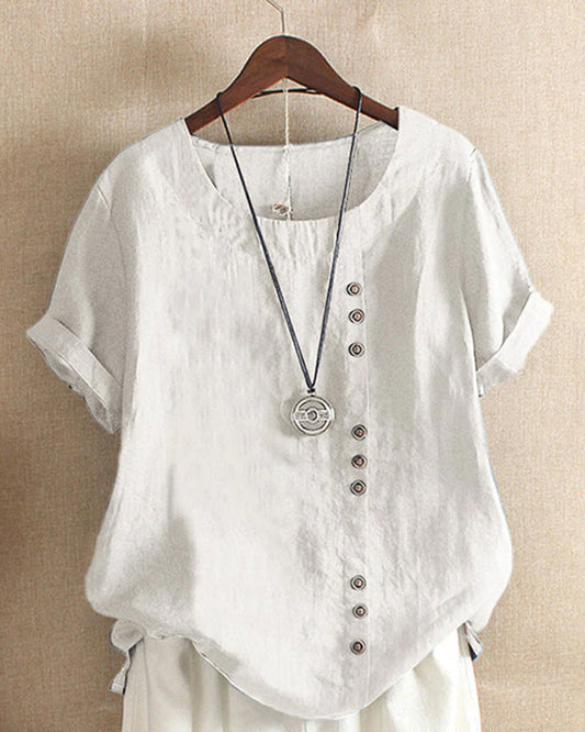 Ivyshape | Linen Women's T-Shirt for Summery Outfits