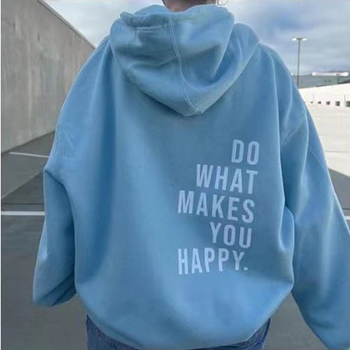 Ivyshape | Text Print Hoodie