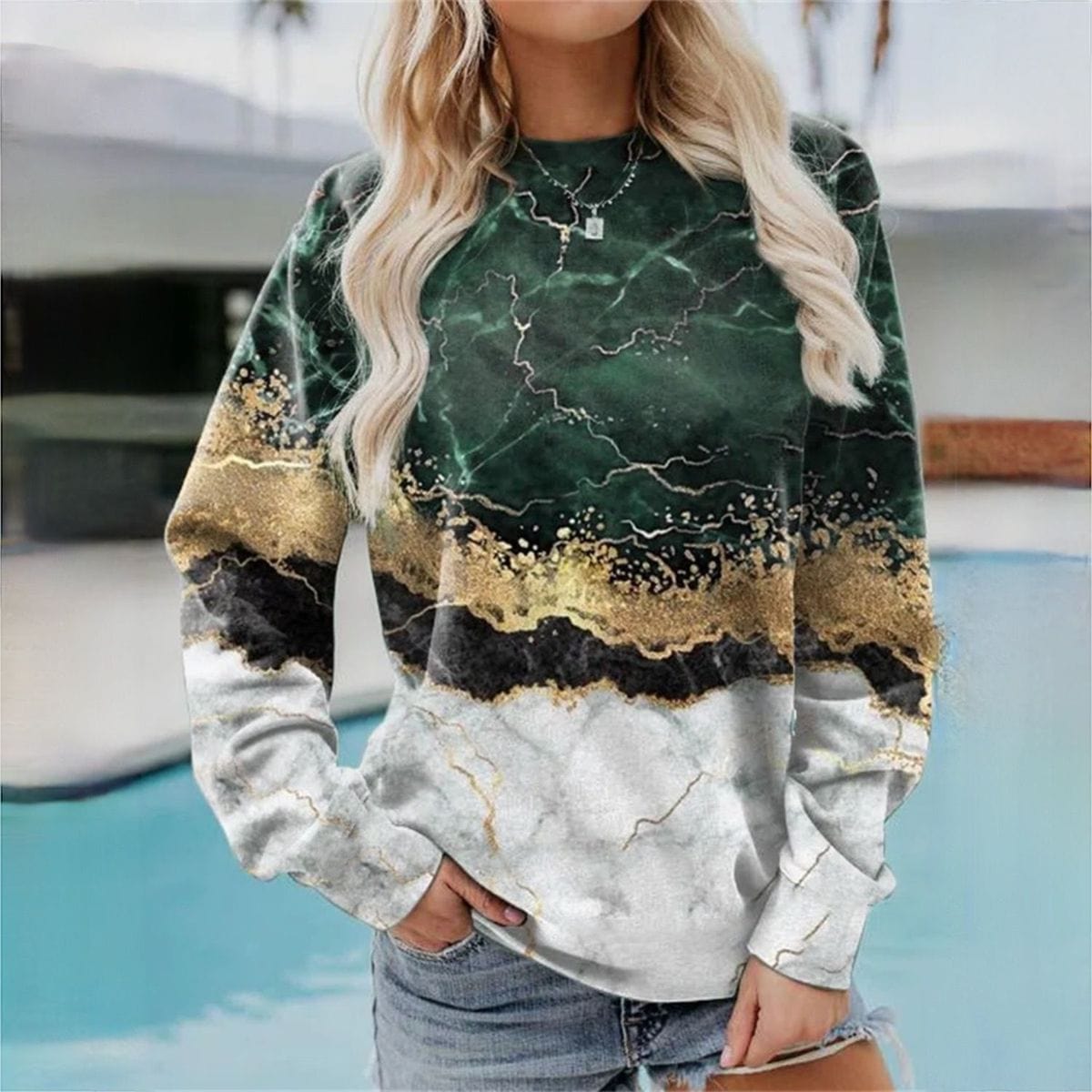 Ivyshape | Stylish Print Comfortable Sweater