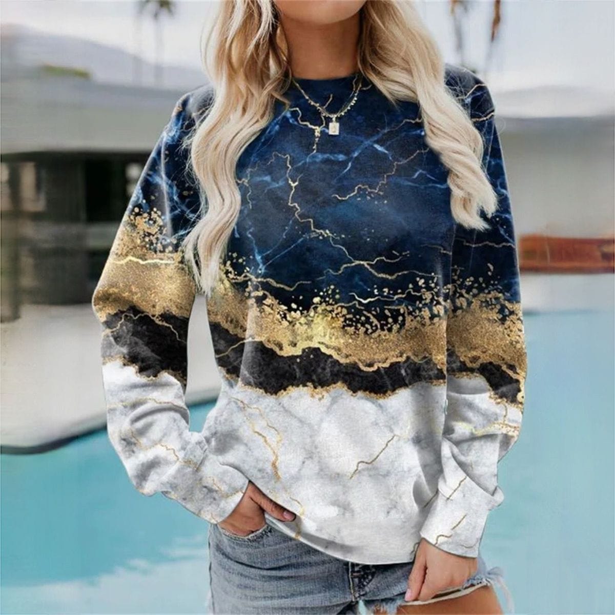 Ivyshape | Stylish Print Comfortable Sweater