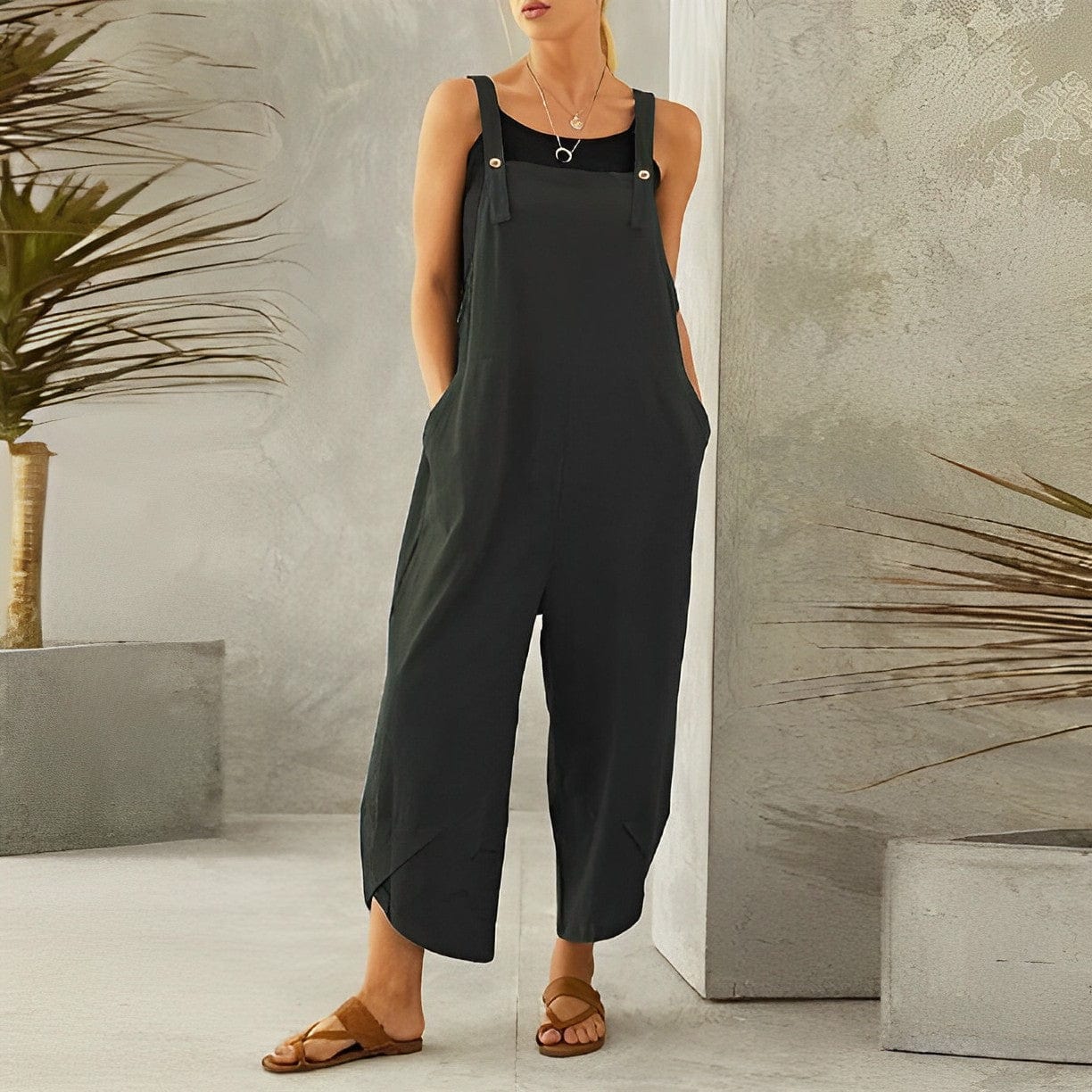 Ivyshape | Casual Summer Overalls Made of Linen