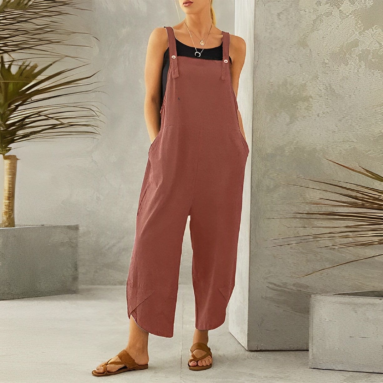Ivyshape | Casual Summer Overalls Made of Linen
