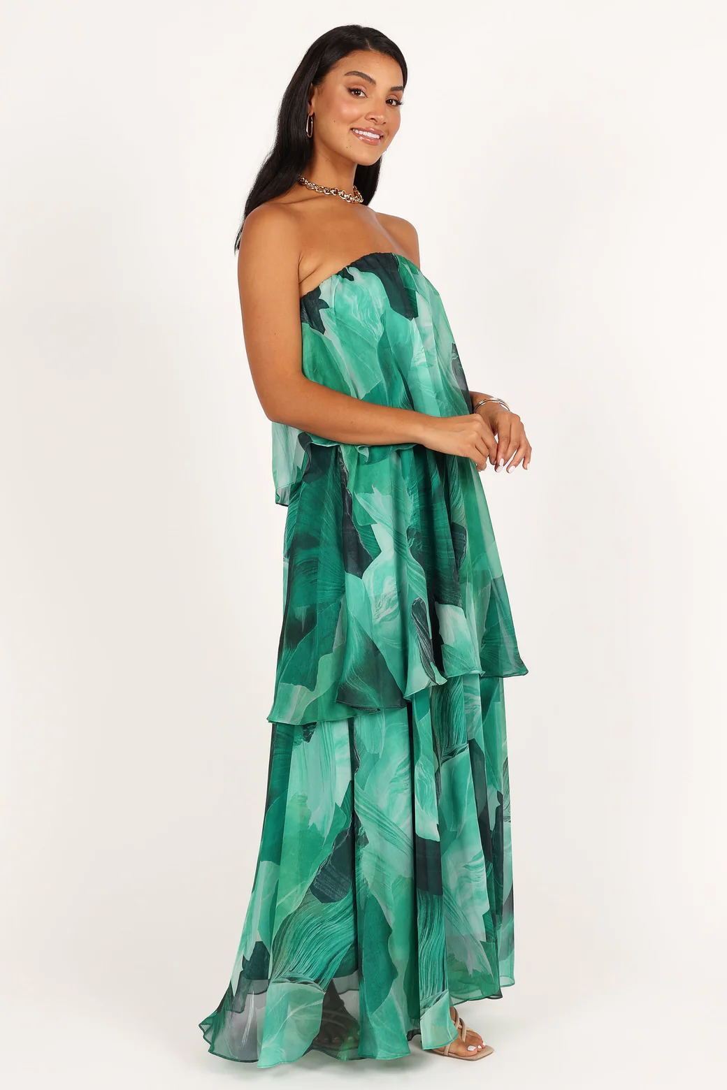 Ivyshape | Multi-Layer Strapless Maxi Dress