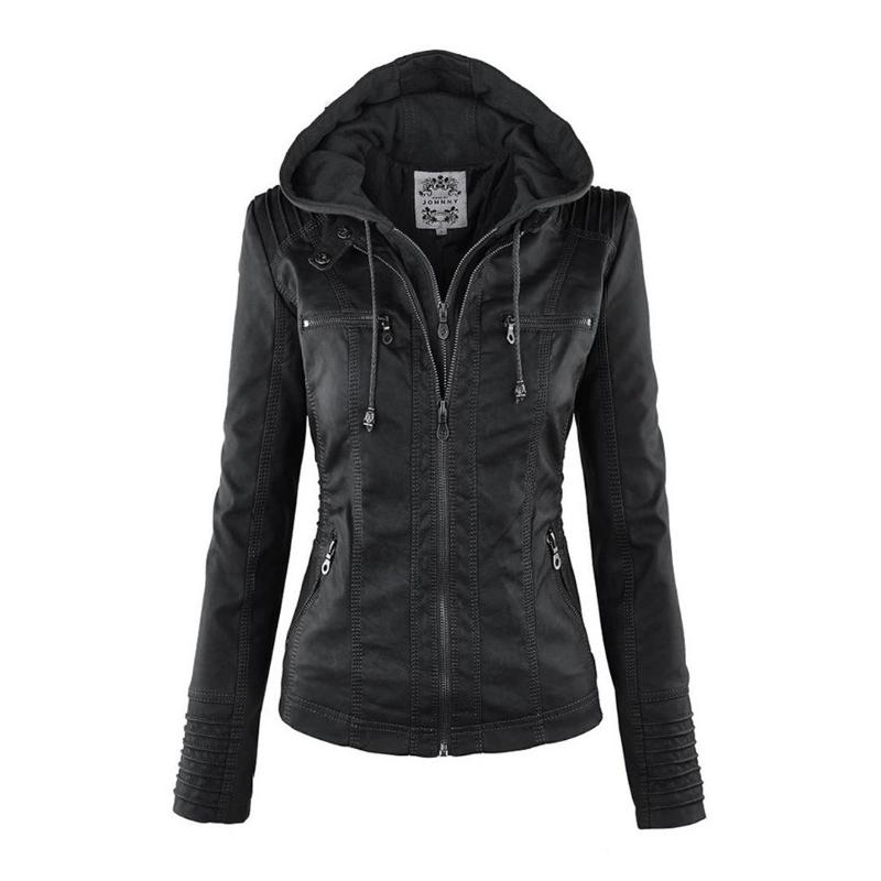 Ivyshape | Elegant Leather Jacket