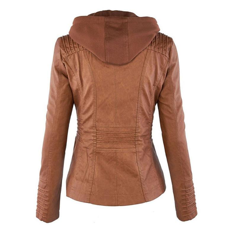 Ivyshape | Elegant Leather Jacket