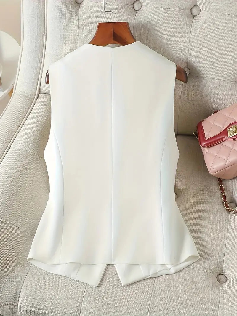 Ivyshape | Sleeveless Vest With V-Neck