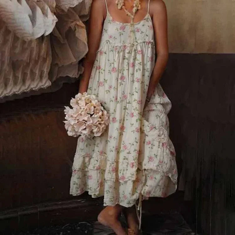 Summer Elegant Long Dress with Flowers | Ideal for Summer