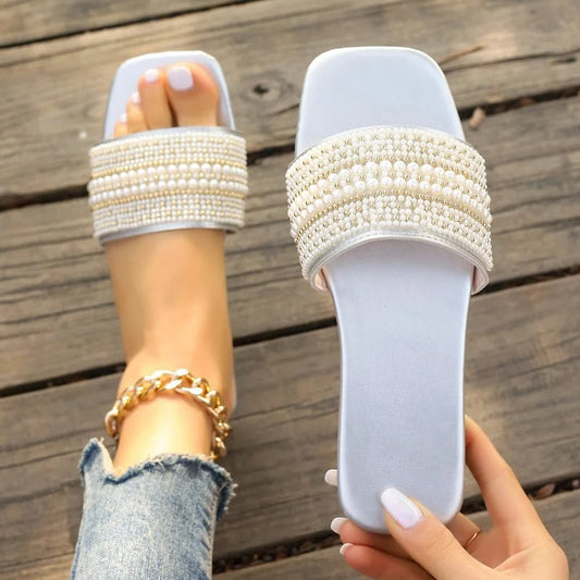 Luxurious Pearl Flats for Women