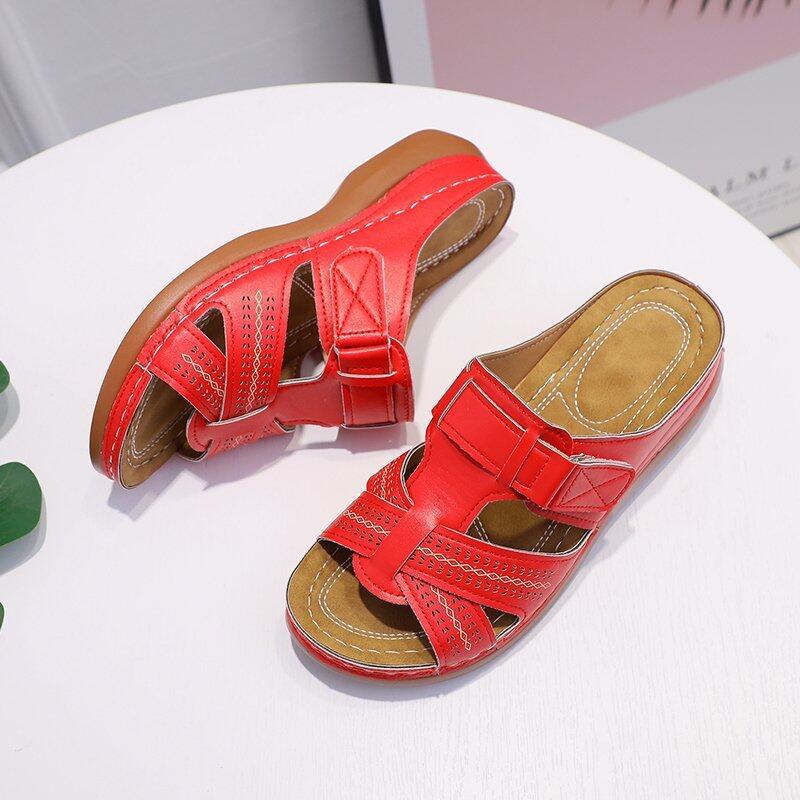 Ivyshape | Non-Slip Orthopedic Leather Sandals