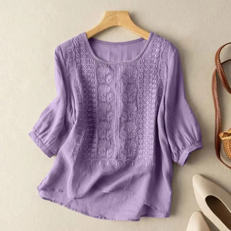 Chic Embroidered Blouse for Women