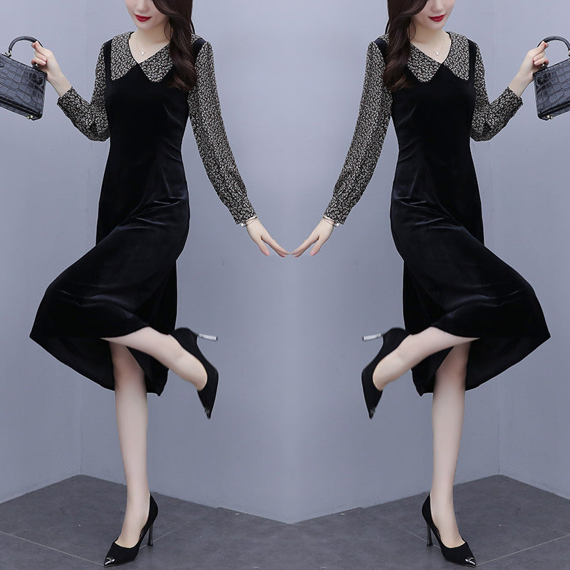 Ivyshape | Velvet Western Style Slim Long-Sleeved Dress