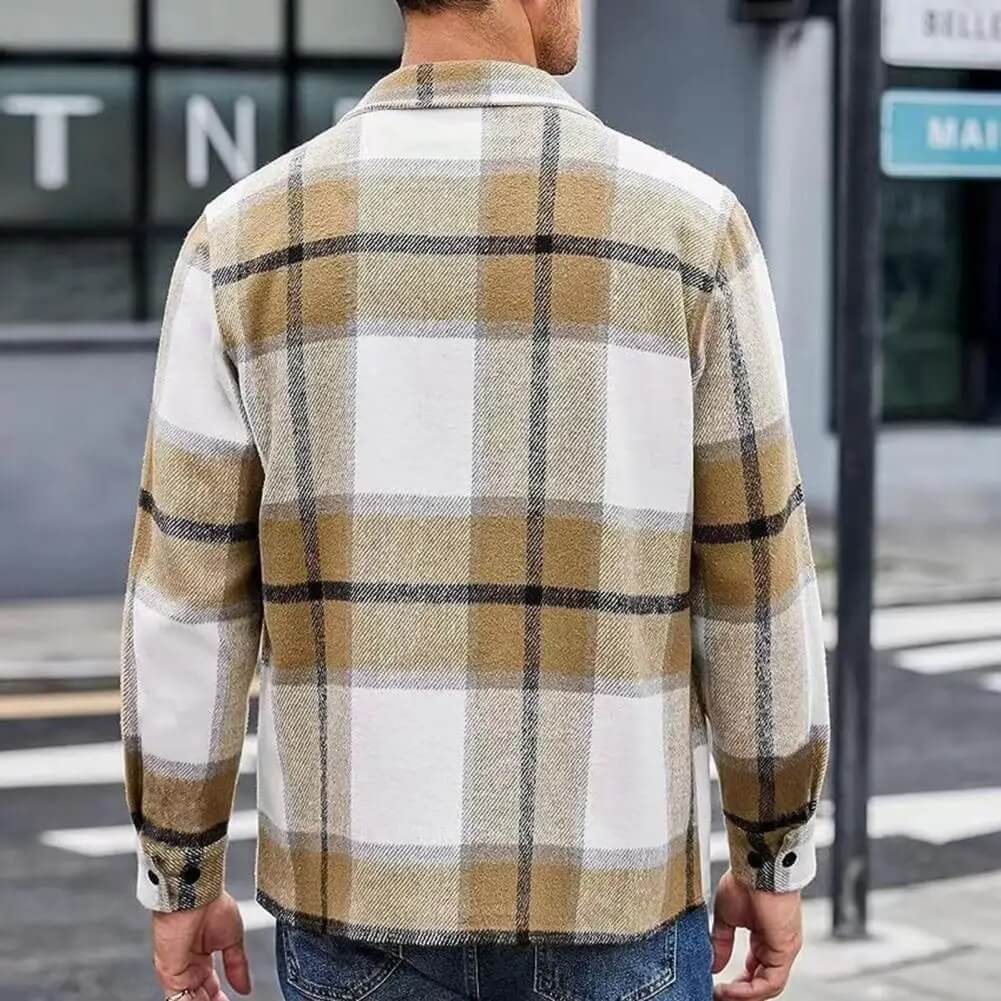 Ivyshape | Plaid Knit Flannel Long-Sleeve