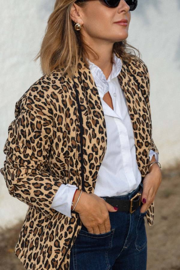 Ivyshape | Leopard-Print Jacket