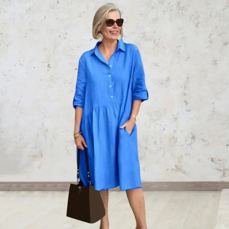 Ivyshape | Relaxed Dress In Cotton and Linen