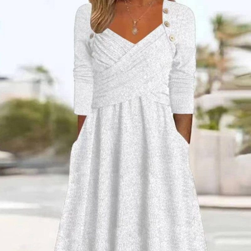 Summer Casual Midi Dress with Half Sleeves | Perfect for Casual Days