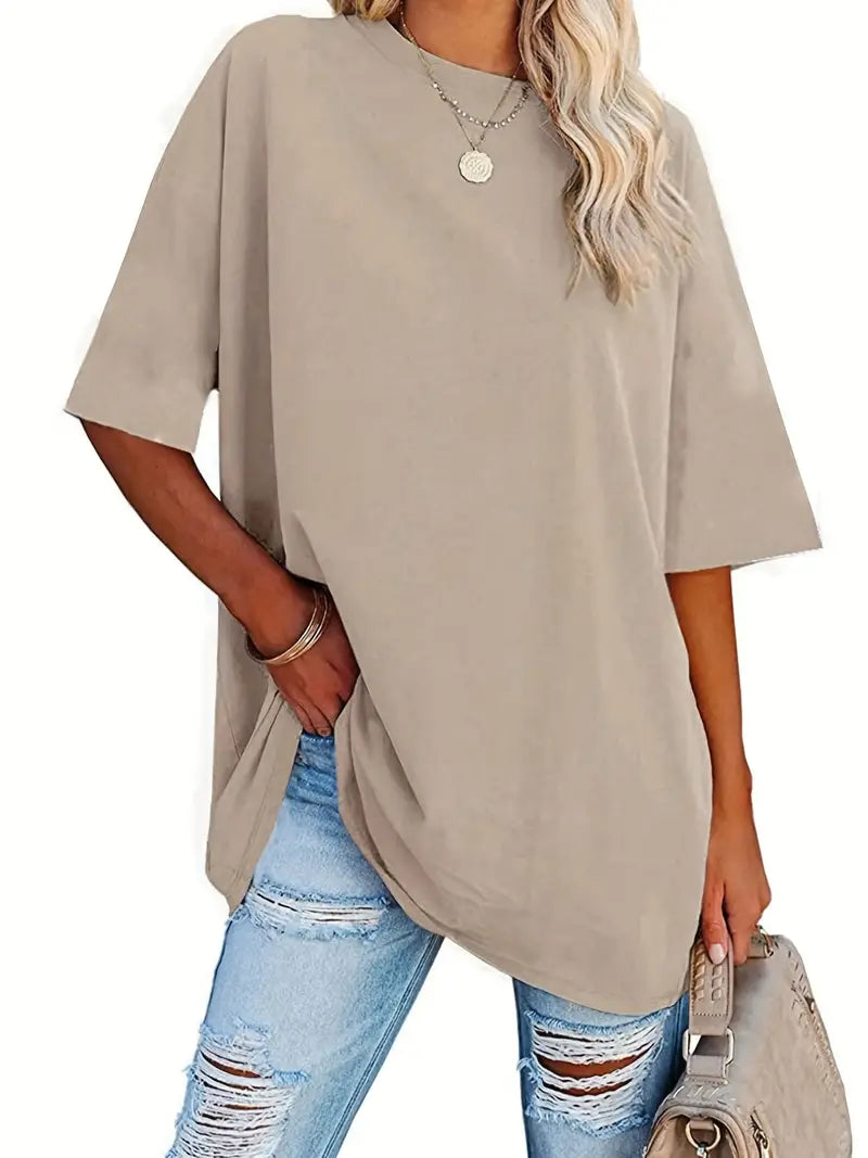 Ivyshape | Round Neck Basic T-Shirt