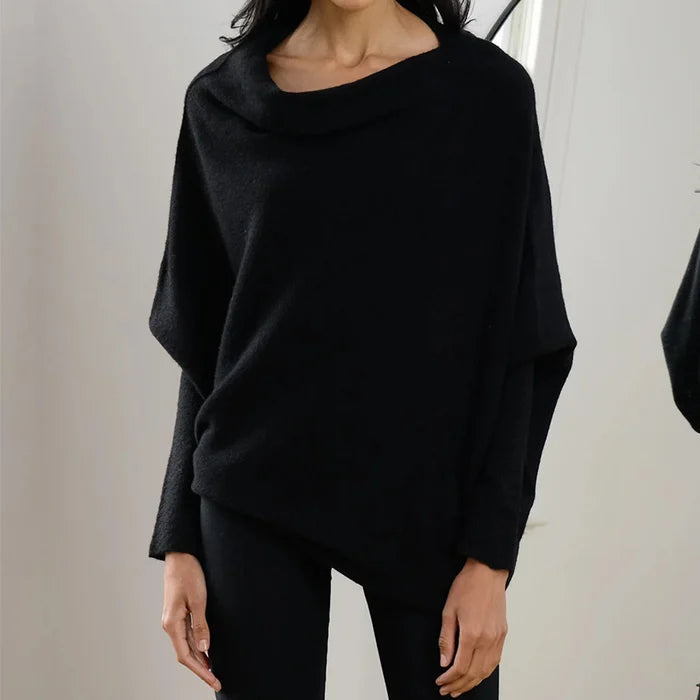 Ivyshape | Women's Asymmetric Draped Sweater