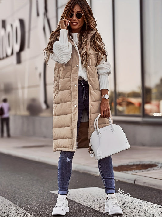 Ivyshape | Chic Long Hooded Vest