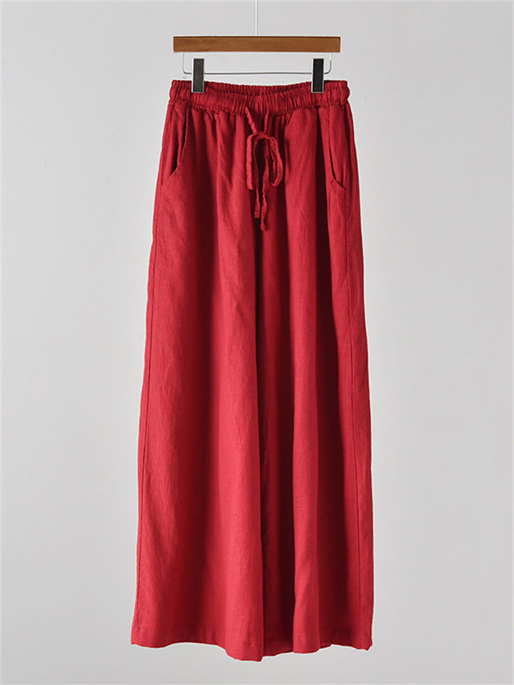 Women's Summer Comfortable Linen Yoga Wide Leg Pants