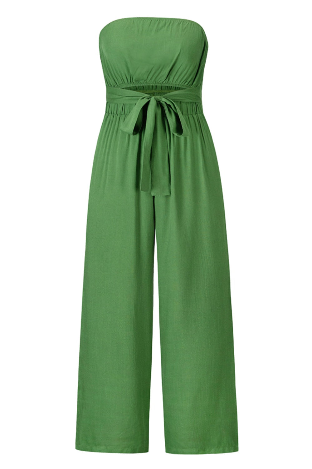 Ivyshape | Tied Cutout Tube Wide Leg Jumpsuit