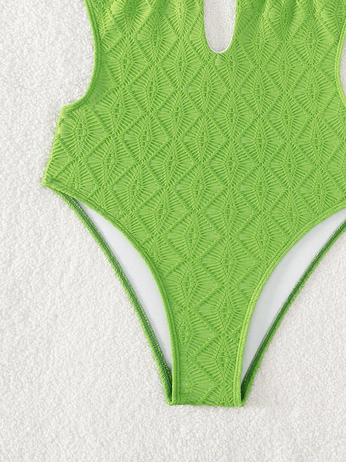 Ivyshape | Textured Halter Neck One-Piece Swimwear