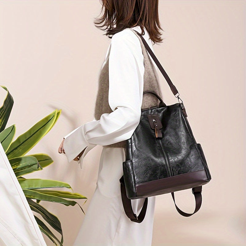 Security backpack for women, specially designed to prevent theft | Vegan Leather
