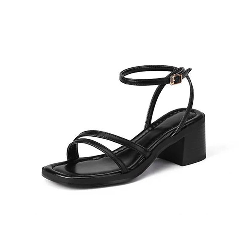 Chic Retro Peep-Toe Sandals for Women