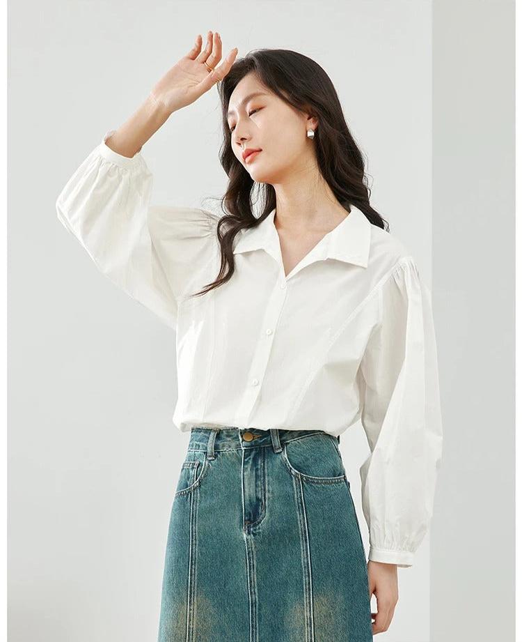 Elegant Loose-Fit White Shirt for Women