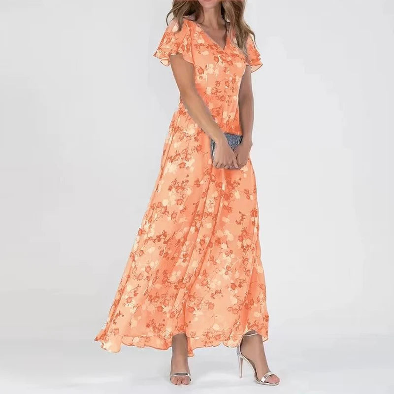 Ivyshape | Elegant Floral Chiffon Dress